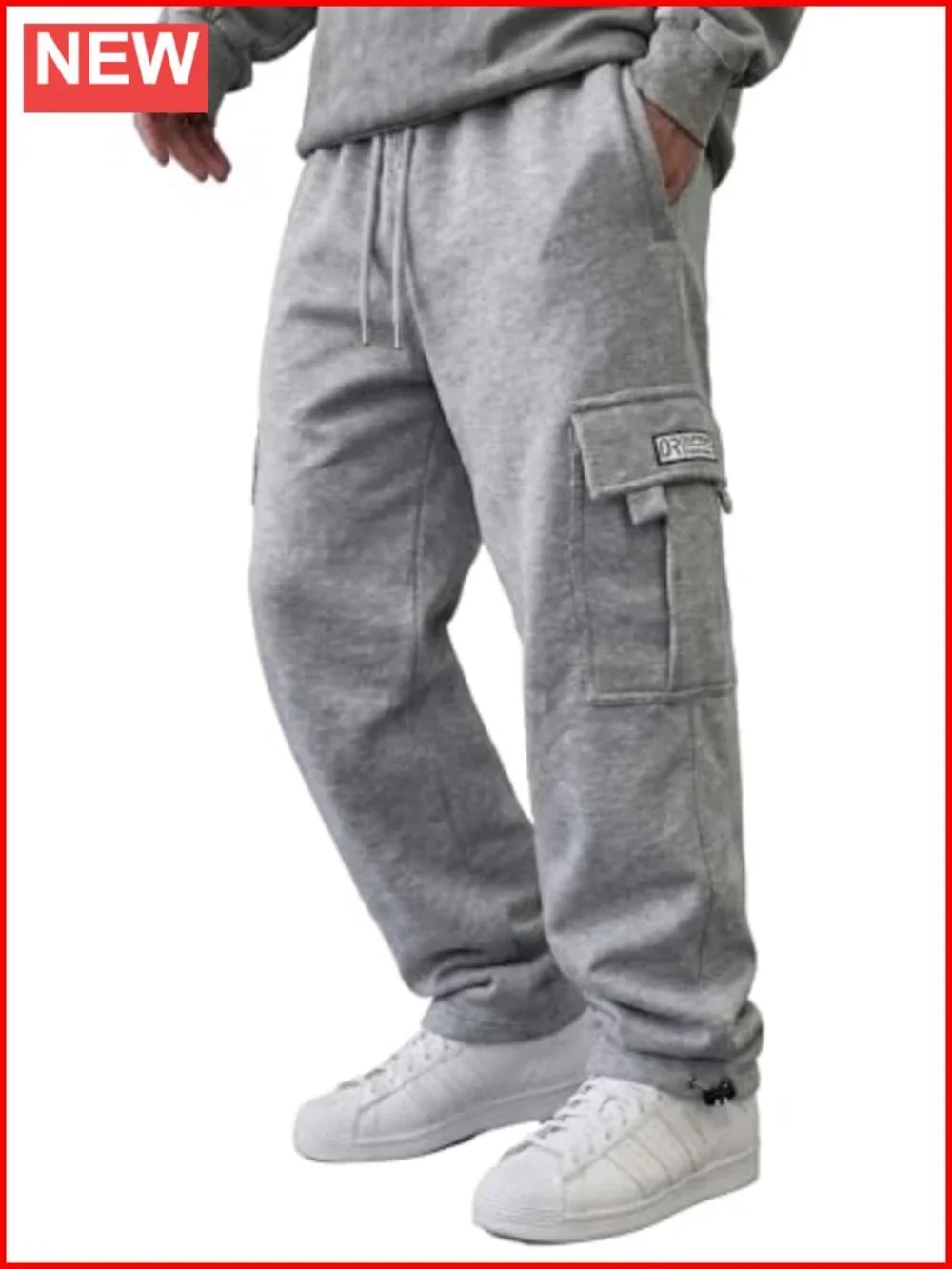 Cargo Sweatpants with Drawstring Athletic Joggers Cotton Polyester